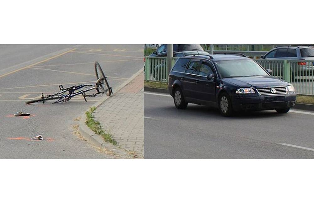 Foto: Cyklista na Rajeckej ceste šiel na červenú, zrazil sa s osobným autom