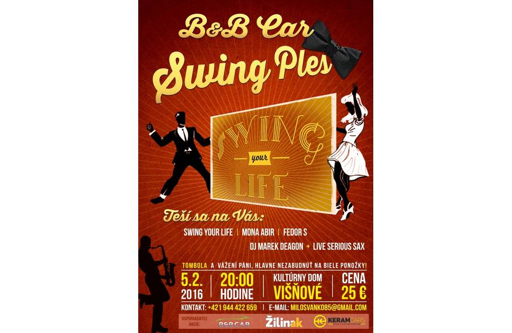 5.februára sa koná vo Višňovom Swing Ples. Hráme o lístky zdarma!