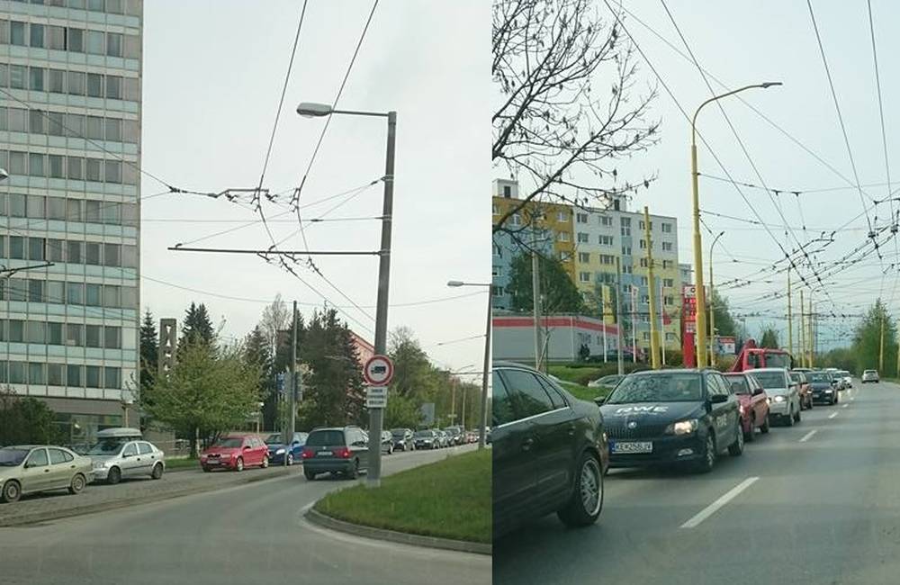 Foto: Ulice Komenského, Hlinská, Kamenná, Obvodová a priľahlé ulice sú upchaté