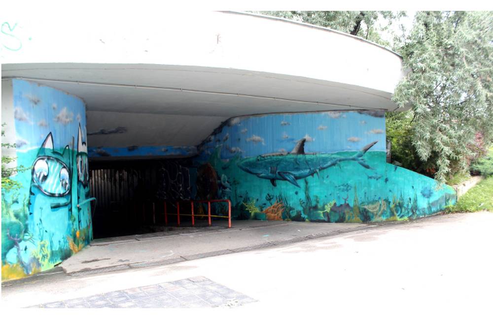 Foto: Podchod pri plavárni skrášlili umelci zo Žiliny grafitmi a street-art dielami