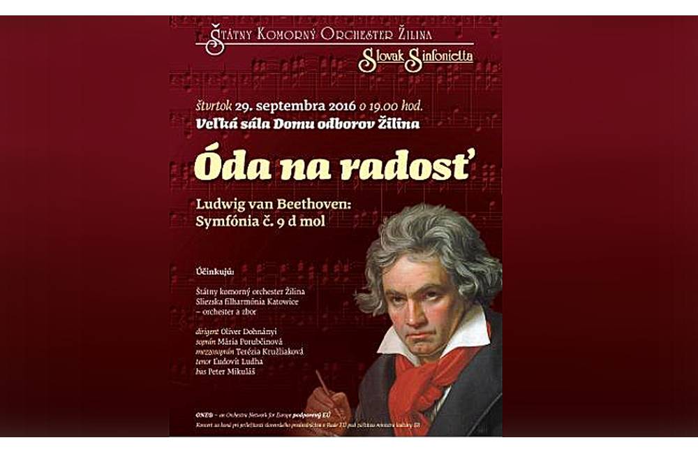 Foto: Slávna Beethovenova 9. symfónia zaznie 29. septembra v Dome Odborov