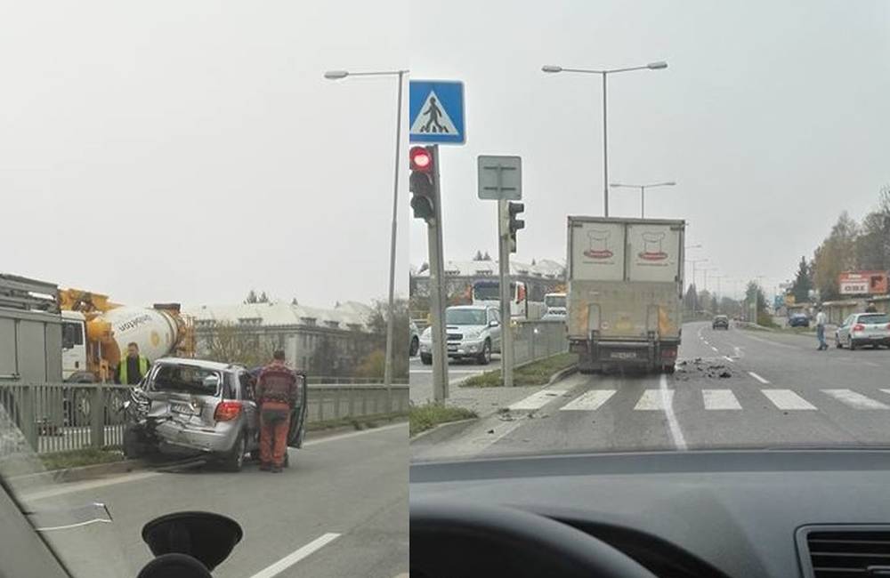 Foto: Aktuálne: Na Rajeckej ceste došlo k zrážke osobného auta s nákladným