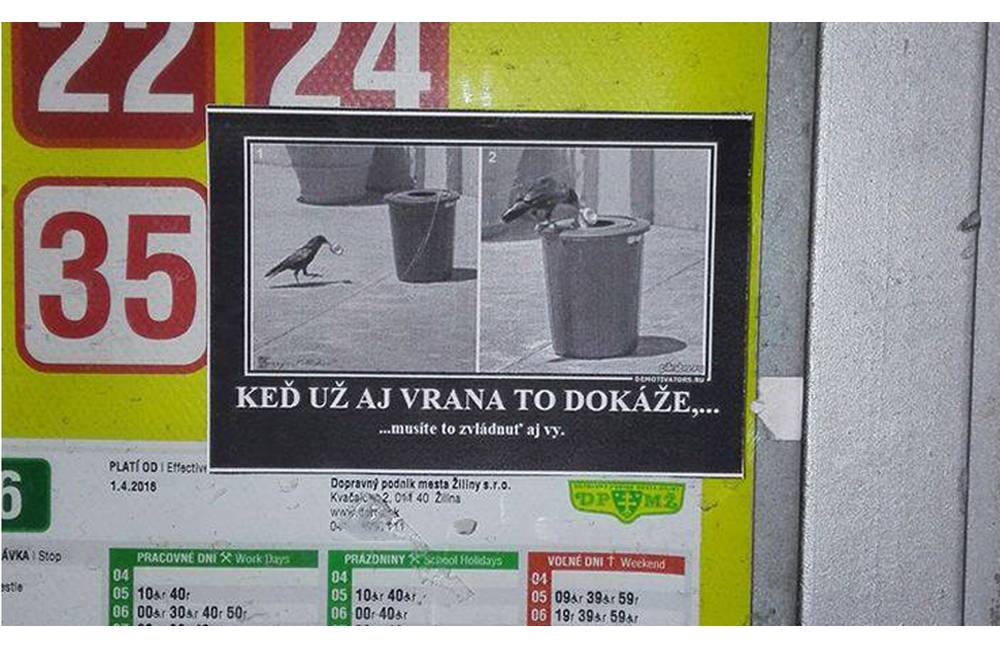 Foto: Študenti upozorňujú na odhadzovanie odpadkov v Žiline, ktoré sa už stalo takmer prirodzeným