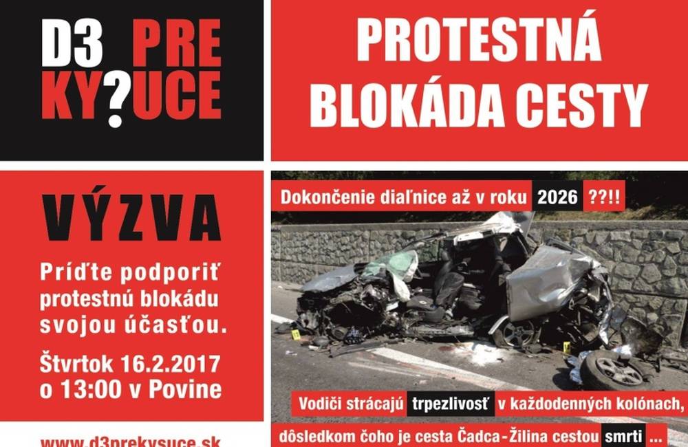 Foto: Hlavný ťah na Čadcu chcú vo štvrtok zablokovať protestnou blokádou