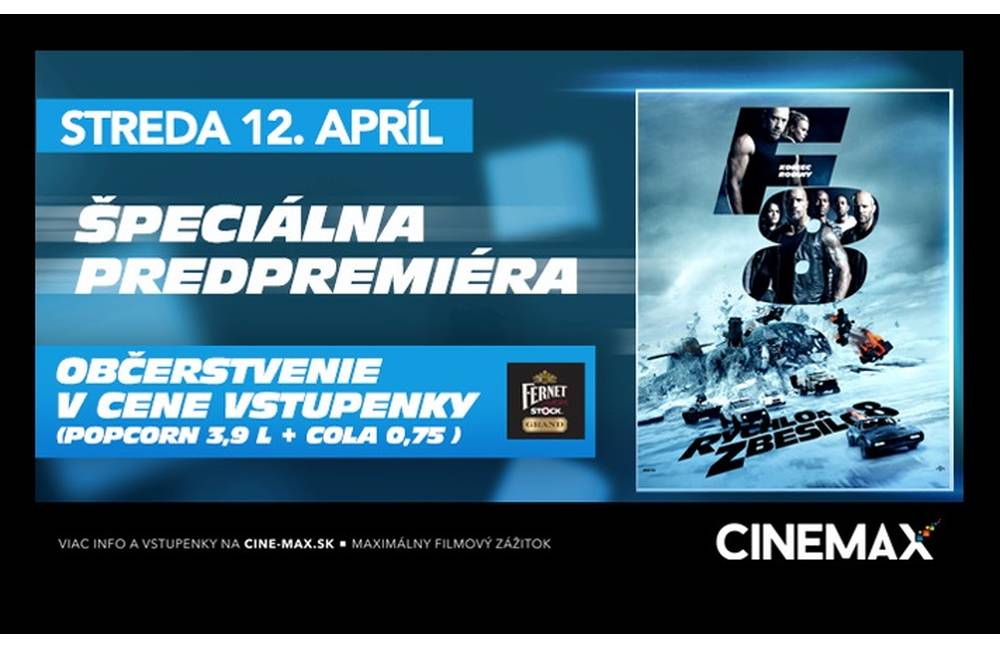 Foto: Rýchlo a zbesilo 8 v kine CINEMAX už 12. apríla - v cene lístka predpremiéry aj občerstvenie!