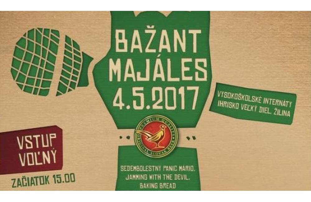 Foto: Bažant Majáles 2017 sa bude v Žiline konať už vo štvrtok 4. mája