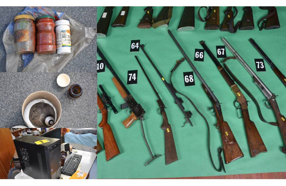 Foto: Žilinskí kriminalisti odhalili vo Višňovom arzenál zbraní aj delostreleckej munície či danubit