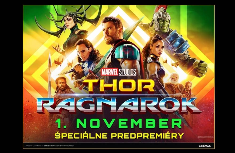 Predpremiéra filmu Thor: Ragnarok už 1. novembra v CINEMAX ŽILINA