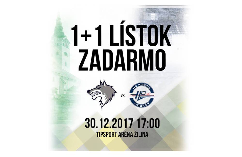 Na dnešný zápas Vlkov proti HC Košice platí akcia 1+1 lístok zadarmo!