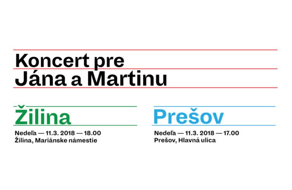 Koncerty pre Jána a Martinu prebehnú dnes, v Žiline začína o 18:00 hod. na Mariánskom námestí