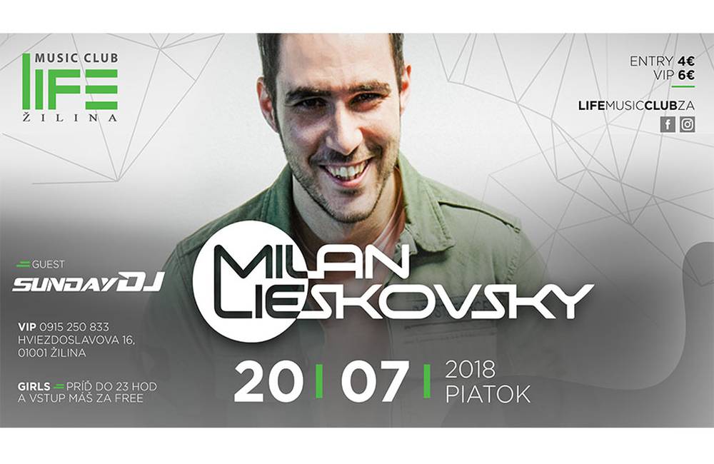 Už tento piatok zavíta do Žiliny známy slovenský producent a DJ Milan Lieskovský