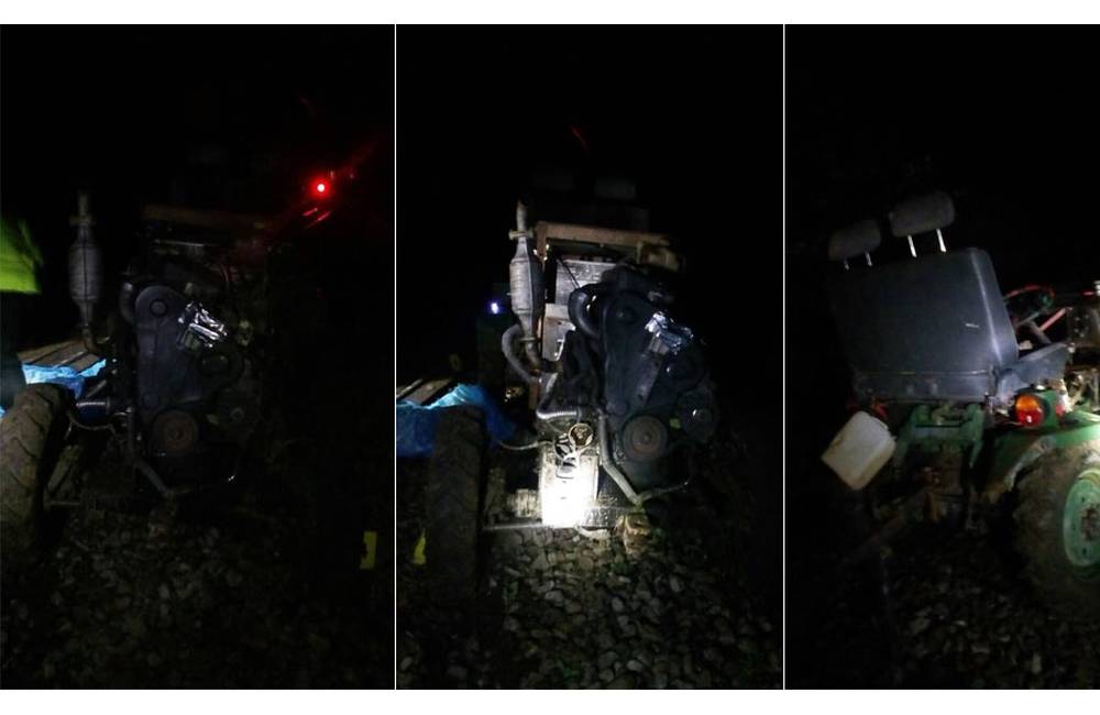 Foto: Na Kysuciach došlo včera večer k zrážke vlaku s traktorom, pri nehode zomrela spolujazdkyňa