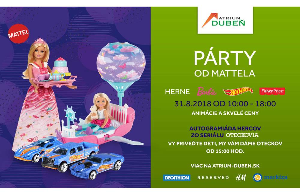 Atrium Dubeň pripravilo pre deti na záver letných prázdnin skvelú párty od Mattela