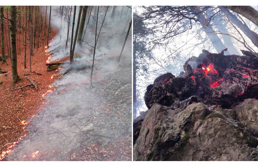 V Gaderskej doline v okrese Martin horí les, hasičom sťažuje prácu nedostupný terén