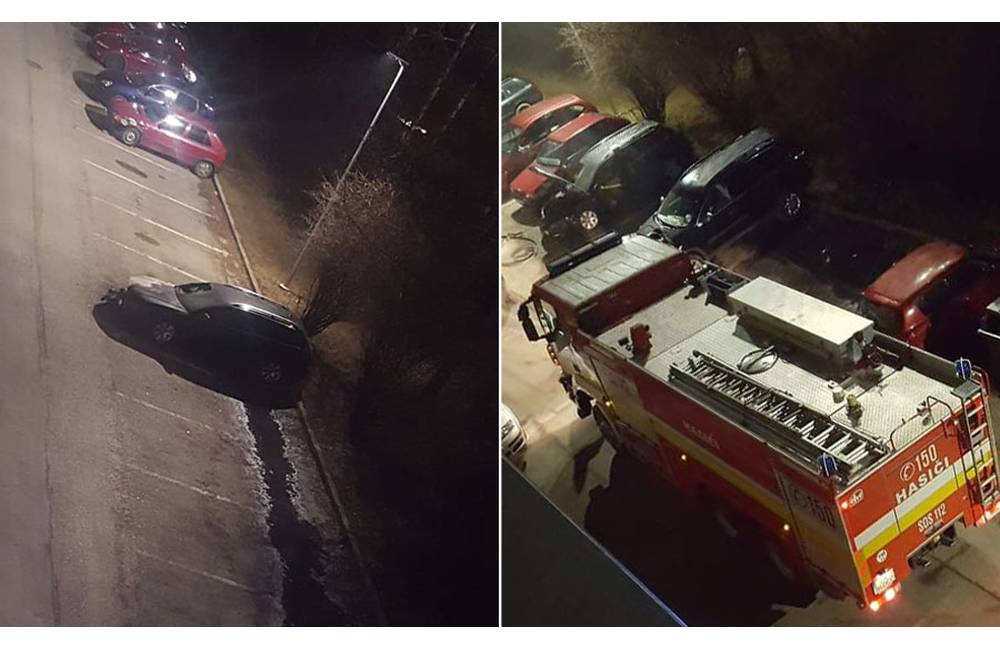 FOTO: Nadránom zhorelo v Žiline ďalšie osobné auto, požiar zobudil viacerých obyvateľov ulice