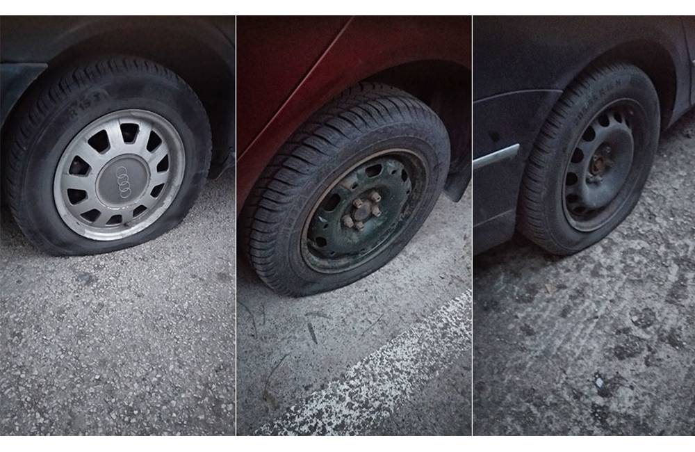 Na sídlisku Solinky začal opäť vyčíňať neznámy páchateľ, za dva dni poškodil pneumatiky na 14 autách