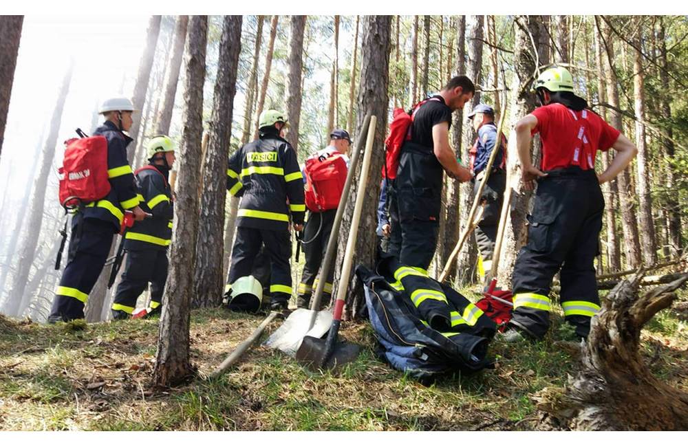 FOTO: Na Veľkonočnú nedeľu zasahovali hasiči pri lesnom požiari v obci Porúbka