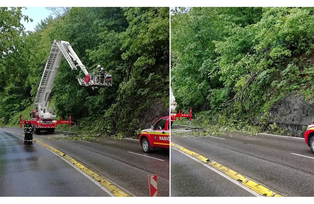 AKTUÁLNE: Na ceste pod Strečnom popadali stromy, do odstránenia prekážok bude neprejazdná