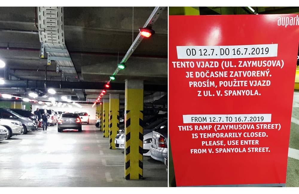 Vjazd do obchodného centra Aupark z ulice Romualda Zaymusa bude od zajtra na 5 dní uzavretý