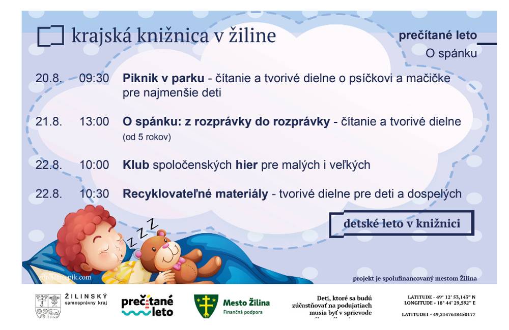 Krajská knižnica v Žiline pozýva na Detské leto v knižnici - 8. týždeň