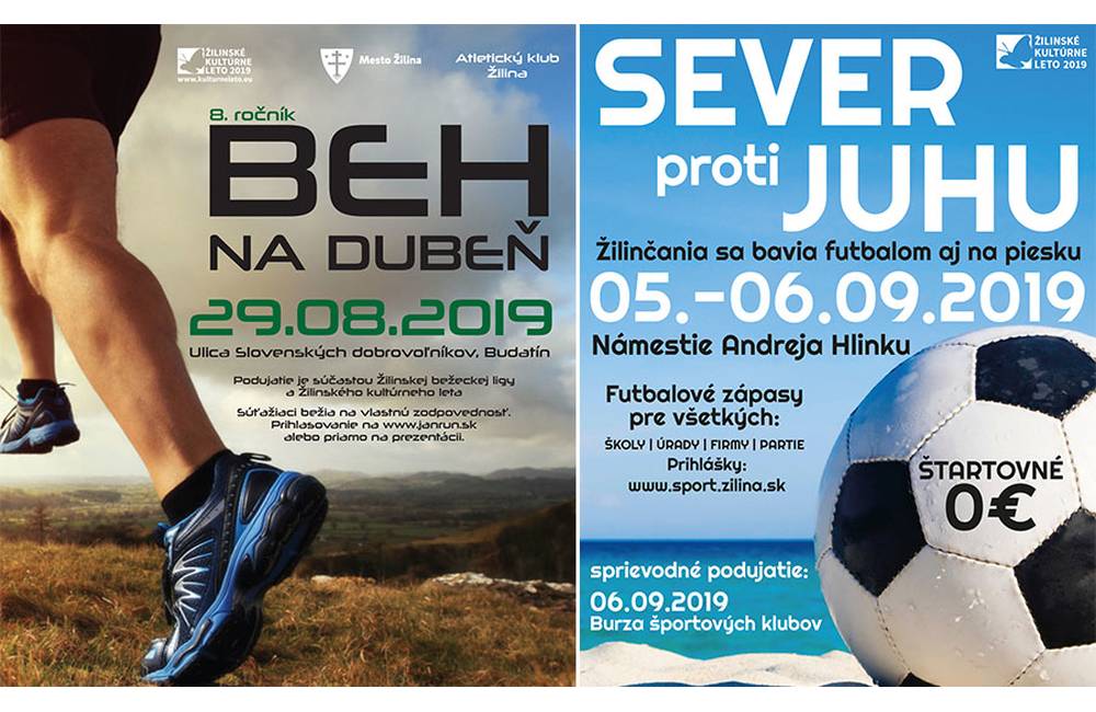 Mesto Žilina informuje: Prihlasovanie na športové podujatia Beh na Dubeň a Sever proti juhu štartuje
