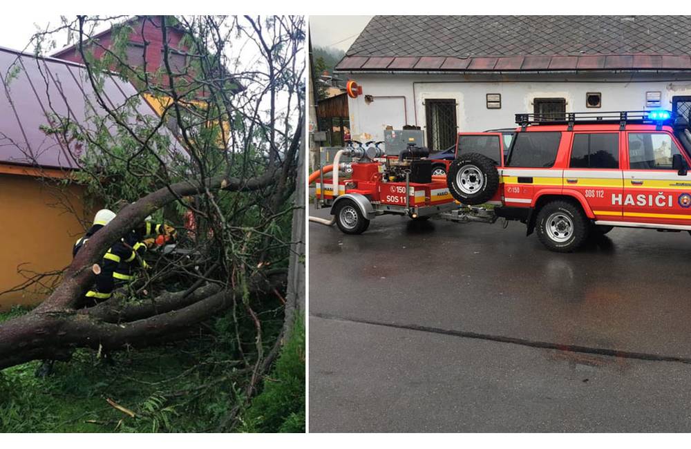 Foto: Piatková búrka potrápila viacero obcí v okresoch Žilina a Bytča, opäť pomáhali hasiči