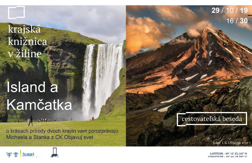 Cestovateľská beseda v Krajskej knižnici v Žiline: Island a Kamčatka