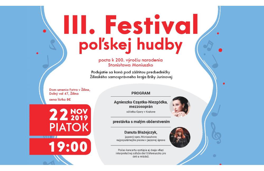 3. Festival poľskej hudby v Žiline prinesie spojenie klasickej a jazzovej hudby Stanislawa Moniuszka