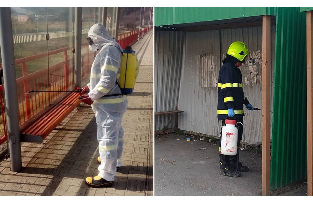 Dobrovoľné hasičské zbory v Žilinskom kraji vykonávajú dezinfekcie verejných priestranstiev