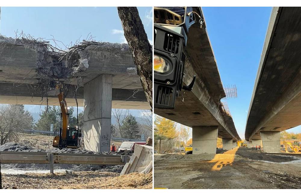 Diaľničný most na Liptove sa cez noc nepodarilo zbúrať, práce budú pokračovať celý víkend