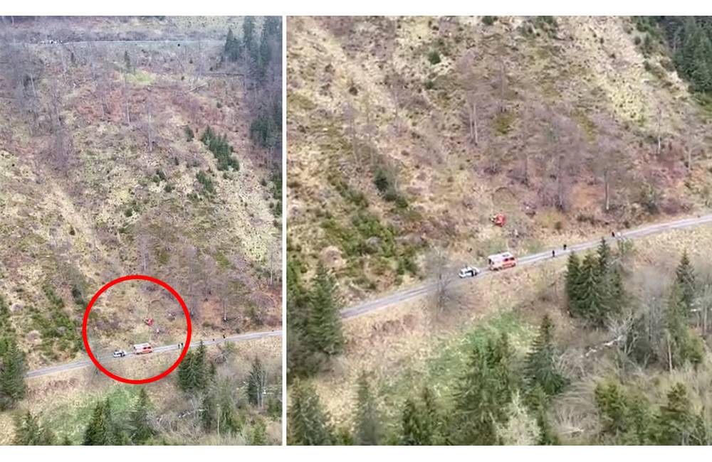 Na Liptove zasahovali leteckí záchranári, vodič s autom padal 300 metrov dole roklinou