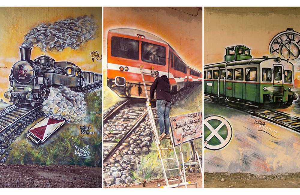 Vlaky z vlaku: Cestujúcich na Frambore vítajú už tri maľby vlakov, ambíciou je namaľovať desať 