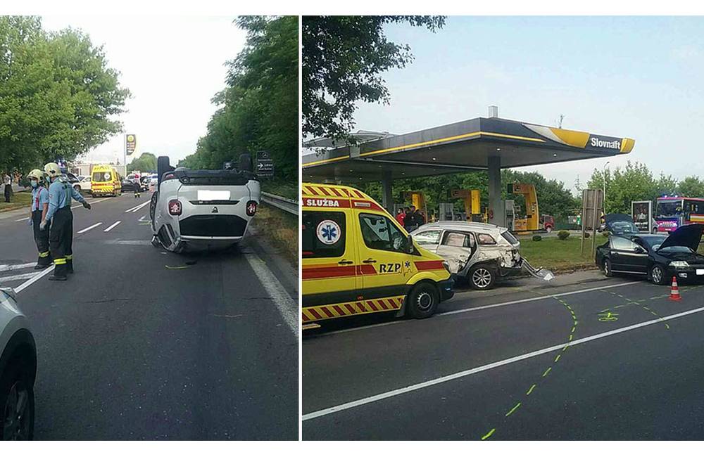 FOTO: Zrážka štyroch áut na Šibeniciach ochromila dopravu v Žiline, vodiči upchali križovatku na Košickej