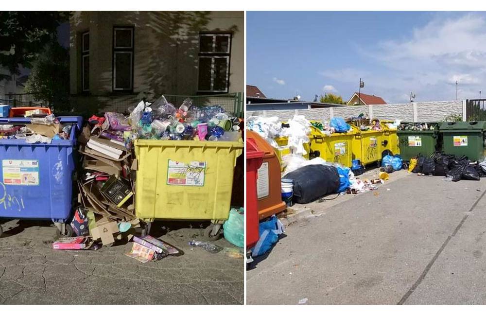 FOTO: Vo viacerých častiach mesta evidujú obyvatelia problém s odvážaním triedeného odpadu
