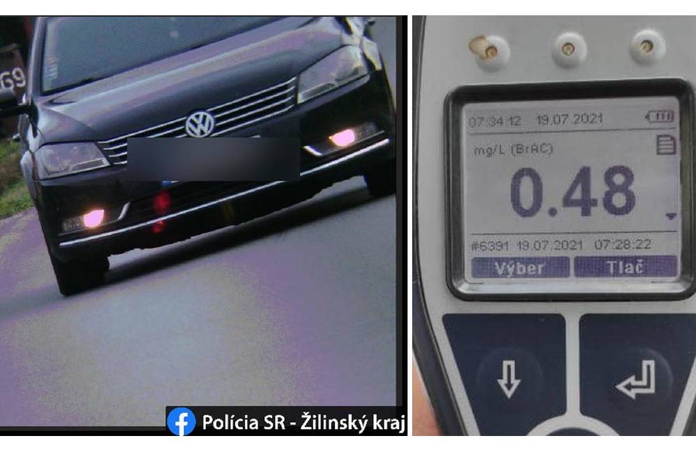 Policajti namerali vodičovi z Čadce 120 km/h v obci, šofér nákladiaka v Žiline nafúkal 1 promile