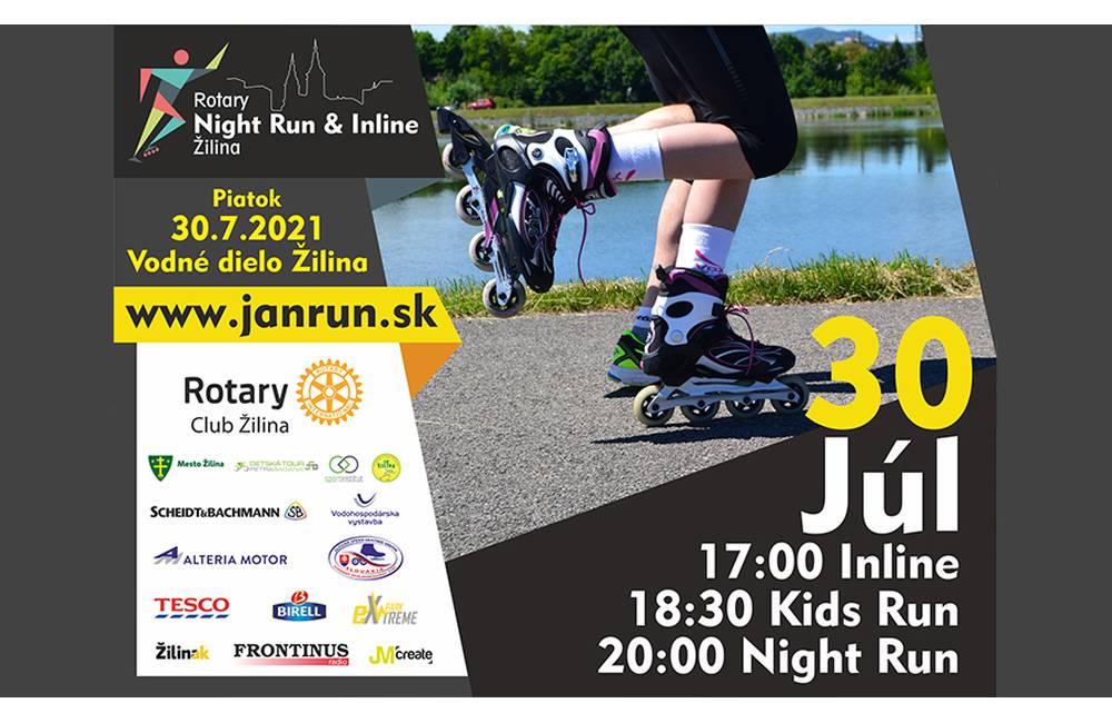 Foto: Rotary Night Run & Inline 2021 na Vodnom diele v Žiline už tento piatok 30. júla