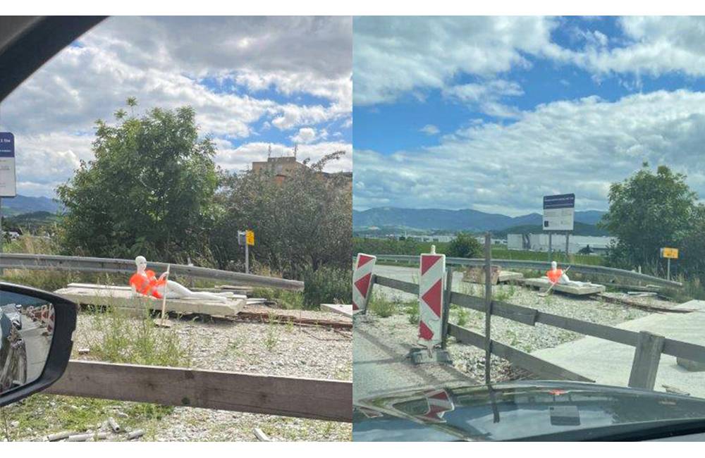  Recesisti v Martine parodujú dlhotrvajúcu opravu mostu v Priekope