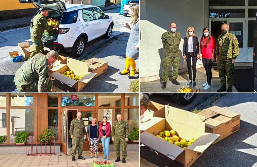 Vojaci rozviezli jablká vypestované v areáli Martinských kasární do domovov sociálnych služieb