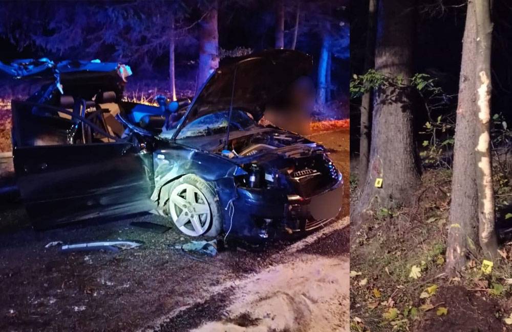 Auto so skupinou mladíkov narazilo do stromov, dopravnú nehodu neprežil 17-ročný muž