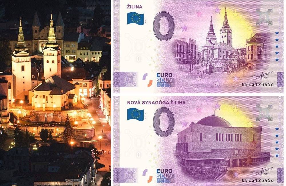 Mesto Žilina má nula-eurové suveníry: Jeden je s Katedrálou a Burianovou vežou, druhý s Novou Synagógou