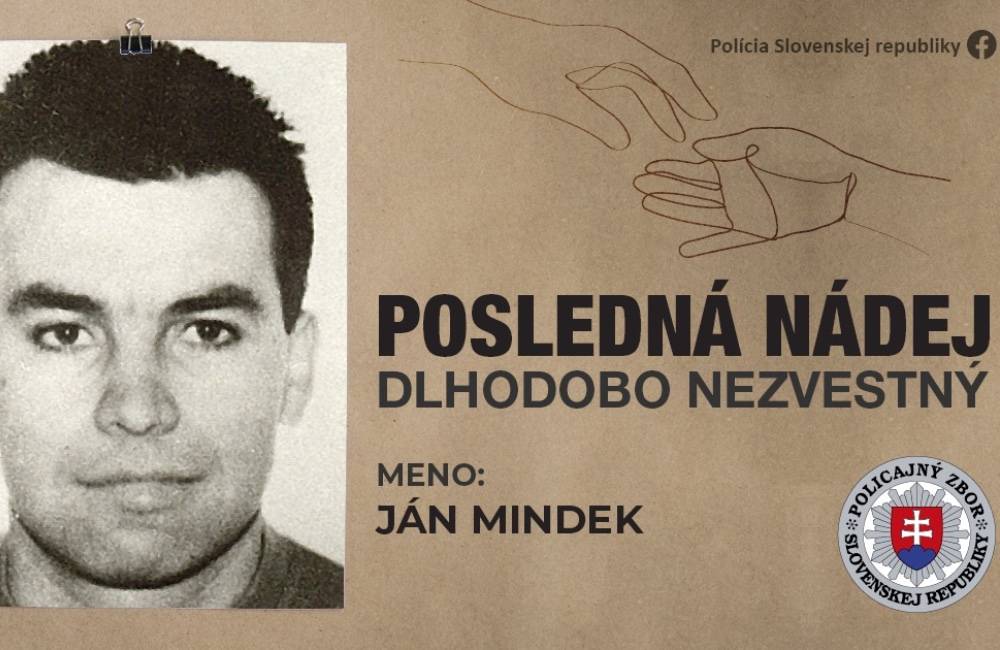 Policajná kampaň: Dlhodobo nezvestný je aj Ján Mindek z Čadce, naposledy bol videný v roku 1997 v Žiline