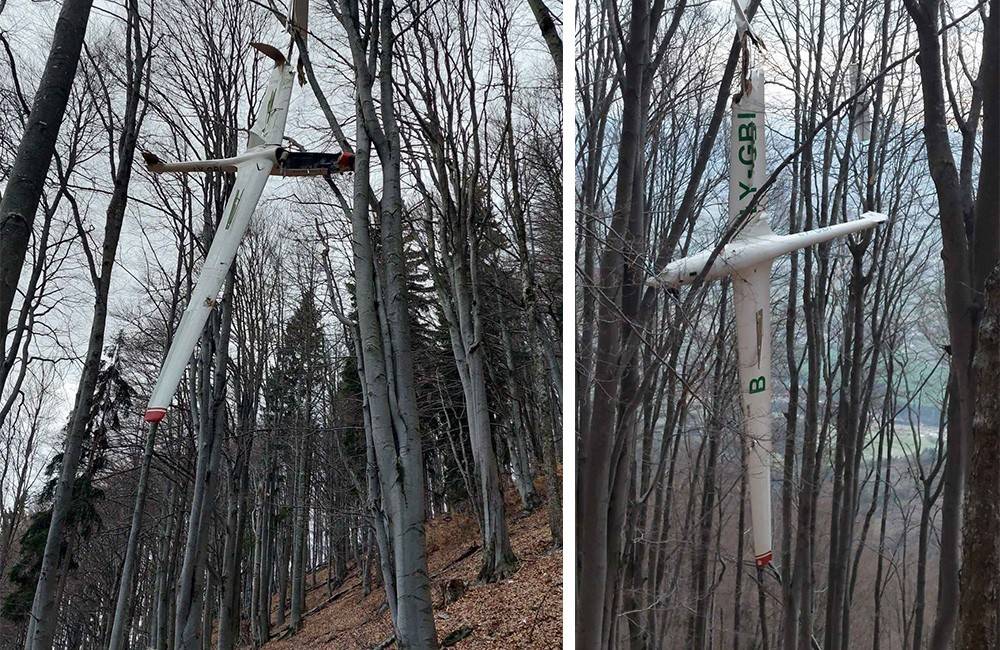 Foto: FOTO: Vetrone po zrážke neďaleko Martina našli stovky metrov od seba, jeden zostal visieť na strome