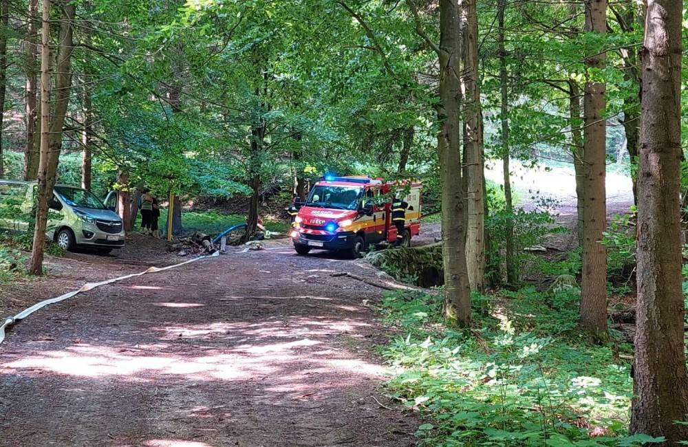 Foto: Do obce Stráňavy vyrážalo v ranných hodinách množstvo hasičov, v miestnom lese zasahovali pri cvičnom požiari