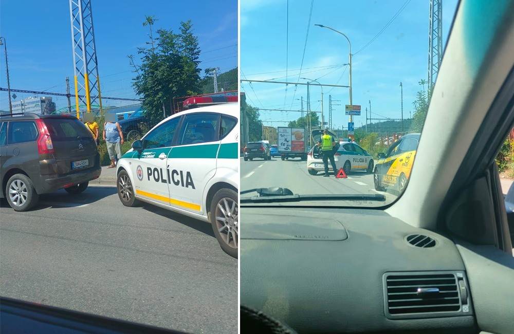 Foto: V centre Žiliny došlo k zrážke osobného auta s vozidlom zásobovania, tvoria sa kolóny