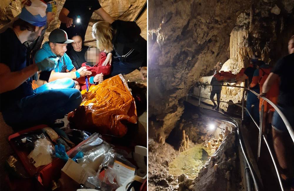 Foto: Návštevník Demänovskej jaskyne slobody dostal epileptický záchvat, z podzemia ho vyniesli záchranári