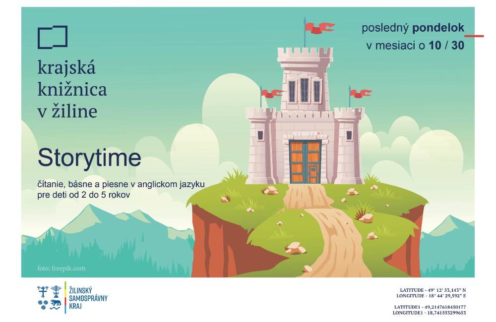 V Krajskej knižnici v Žiline bude Storytime: Učenie jednoduchých anglických slovíčok hravou formou