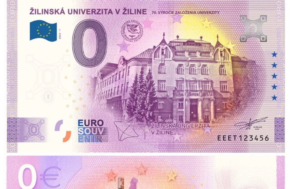 Foto: Žilinská univerzita pri príležitosti 70. výročia vydáva pamätnú bankovku s nulovou nominálnou hodnotou