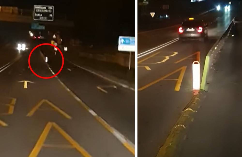 Foto: VIDEO: Dobrovoľníci upravili dopravné značenie na Mostnej ulici, kde autá nabiehajú na dočasné zvodidlá