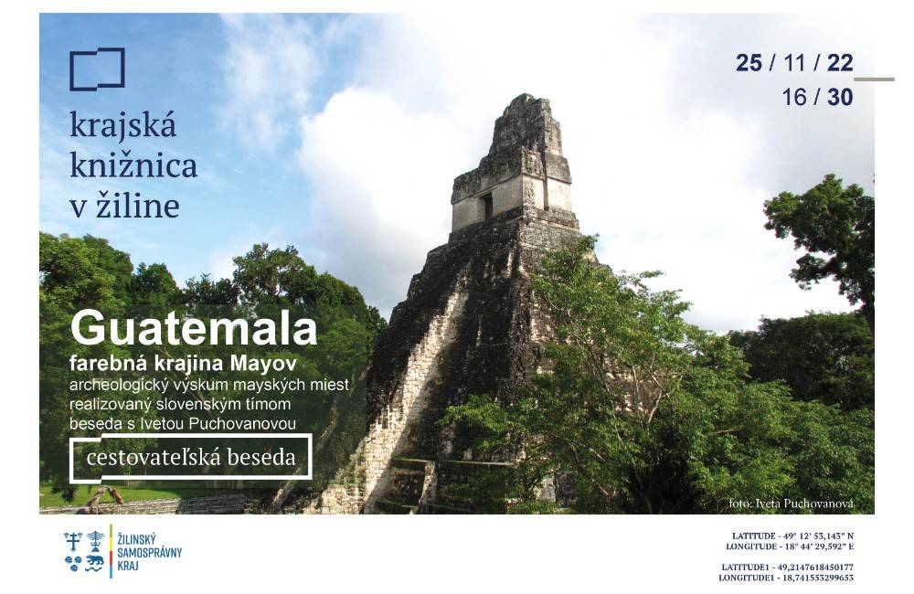 Foto: Záhadnej civilizácií Mayov i farebnej Guatemale sa bude venovať ďalšie podujatie Krajskej knižnice v Žiline