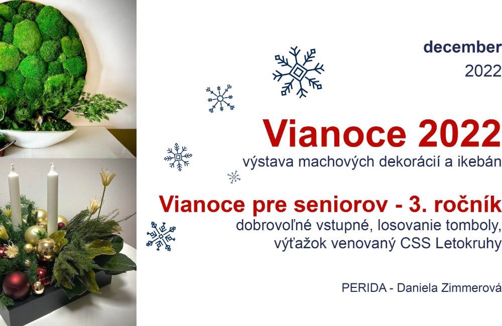 Foto:  Pomôžte žilinským seniorom a vyhrajte jednu z vystavených vianočných machových dekorácií či ikebán